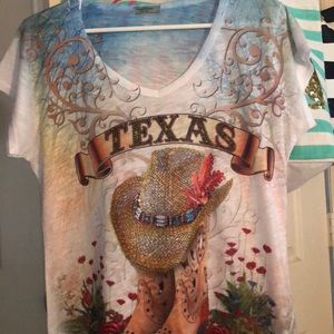 Sweet Gisele “Texas” Bling V-Neck